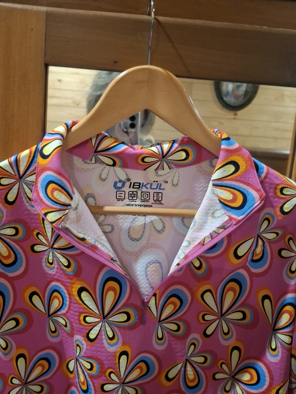 IBKUL Pink Athletic Wear Long Sleeve Polo Golf Tennis Leisure - Picture 5 of 12